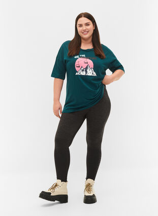 T-shirt en coton imprimé, Deep Teal/Sea Pink, Model image number 2