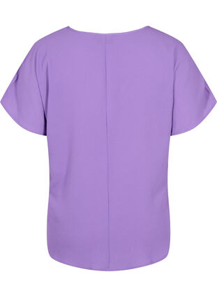 Blouse à manches courtes et encolure ronde, Deep Lavender, Packshot image number 1
