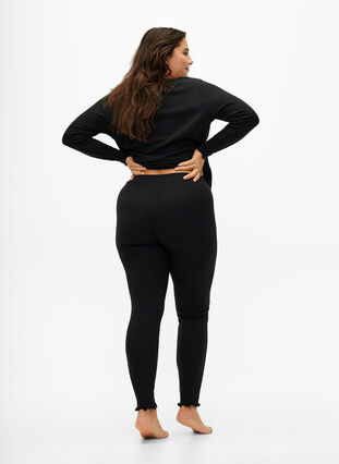 Pantalon côtelé moulant, Black, Model image number 1