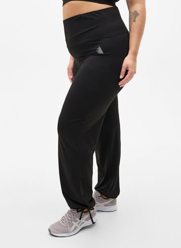 Pantalons de survêtement amples avec cordon, Black, Model image number 0