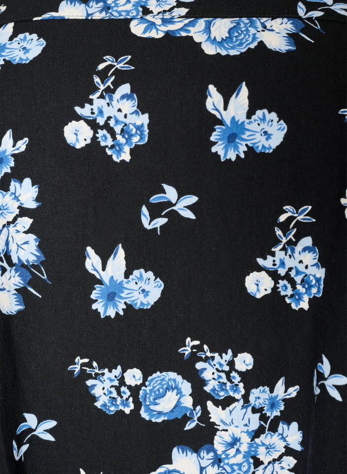 Katoenen jurk met korte mouwen en print, Zwart, Packshot image number 2