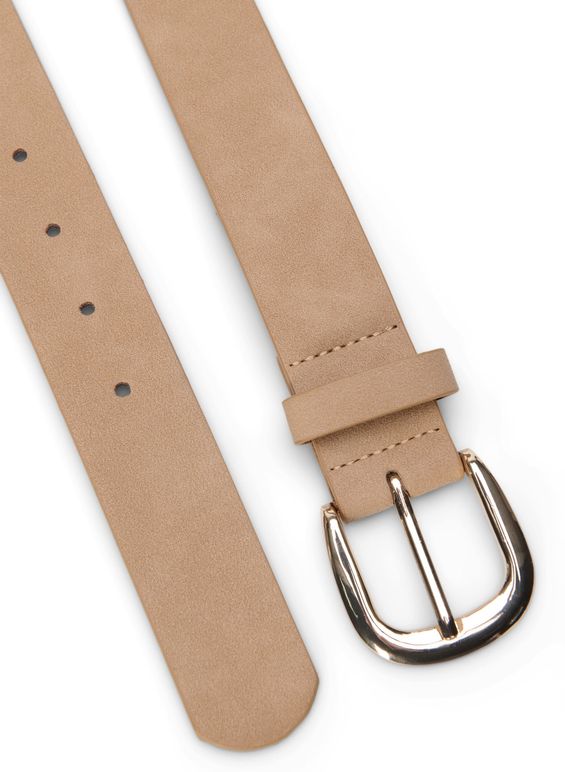 ZizziKunstleren riem met goudkleurige gesp, Beige, Packshot image number 1