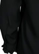  Blouse met ruches en lange mouwen, Black, Packshot image number 3