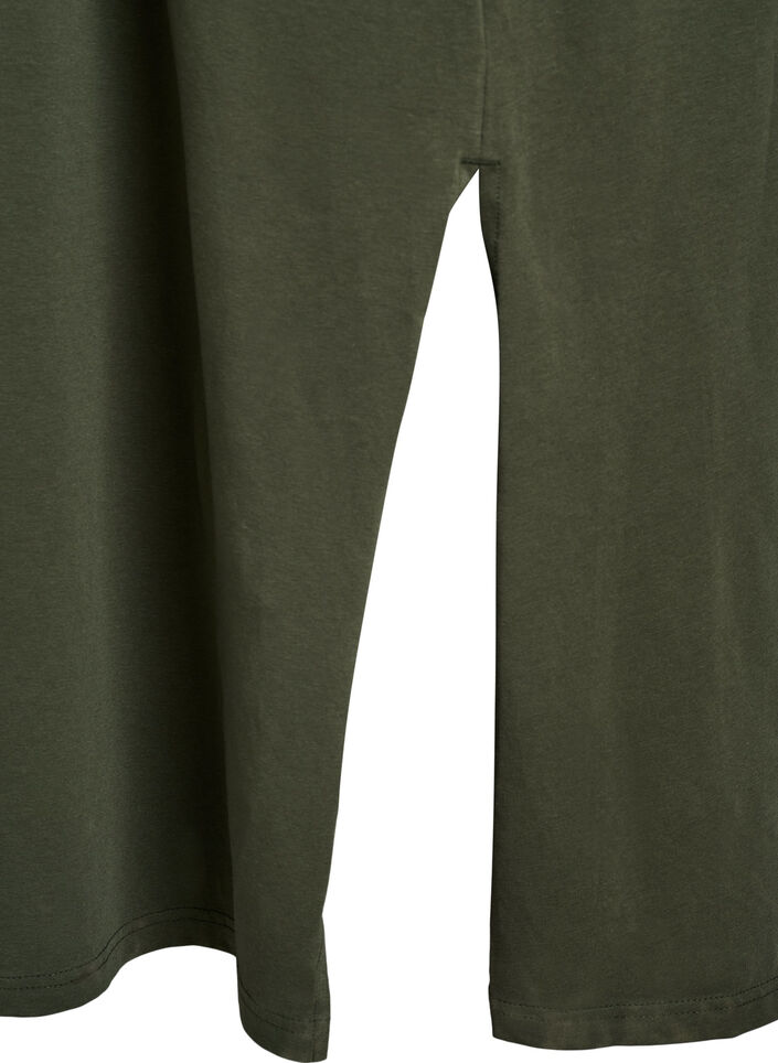 Midi-jurk in katoen met korte mouwen, Groen, Packshot image number 3