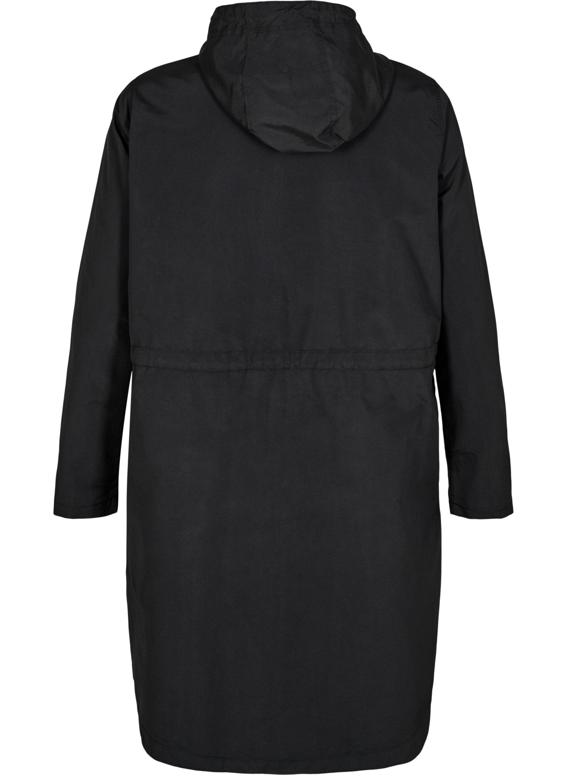 Zizzi FLASH - Parka hydrofuge &agrave; capuche, Noir, Packshot image number 1