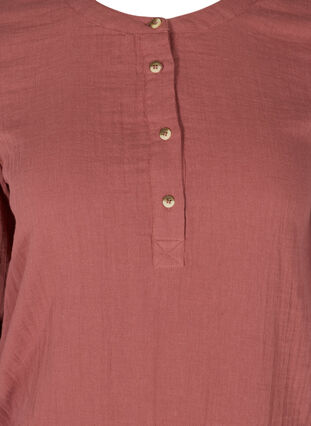 Katoenen blouse met knopen en 3/4-mouwen, Wild Ginger, Packshot image number 2