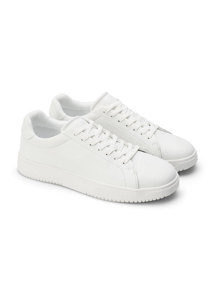 Baskets larges en cuir, White, Packshot image number 3