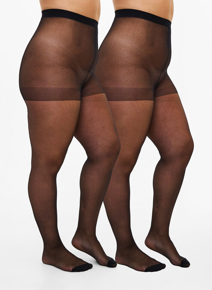 2-pak panty's in 20 denier, Zwart, Packshot