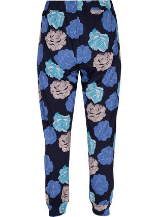 Pantalon de pyjama en coton avec imprimé floral, Blue Flower, Packshot image number 1