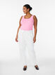 Effen basic top in katoen, Roze, Model image number 1
