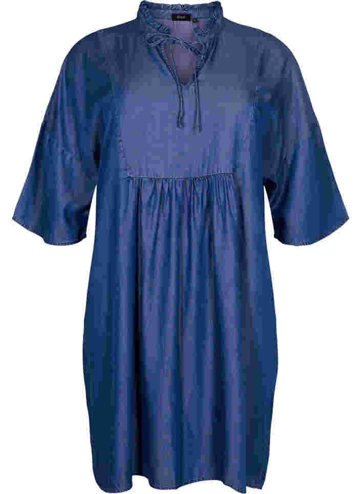 Robe à manches 3/4 en lyocell (TENCEL™), Blue denim, Packshot image number 0
