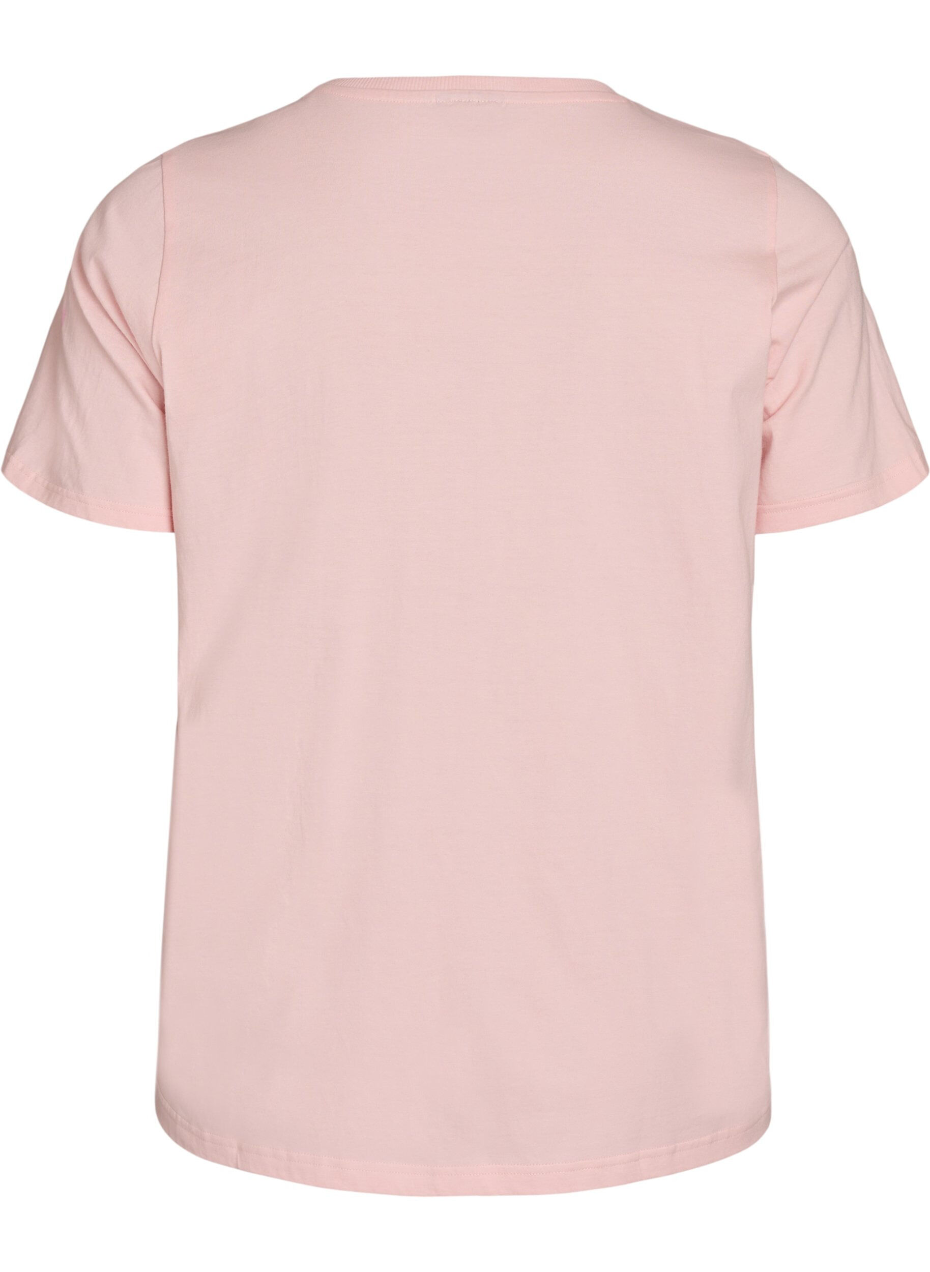 ZizziT-shirt en coton bio avec imprim&eacute; sur le devant, Rose, Packshot image number 1