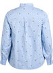 Overhemdbluse met geborduurde kersjes, Blauw, Packshot image number 1