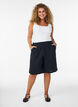 Short ample en mousseline de coton taille haute, Noir, Model image number 1