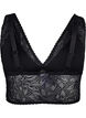 Bralette en dentelle avec rembourrage doux, Black, Packshot image number 1