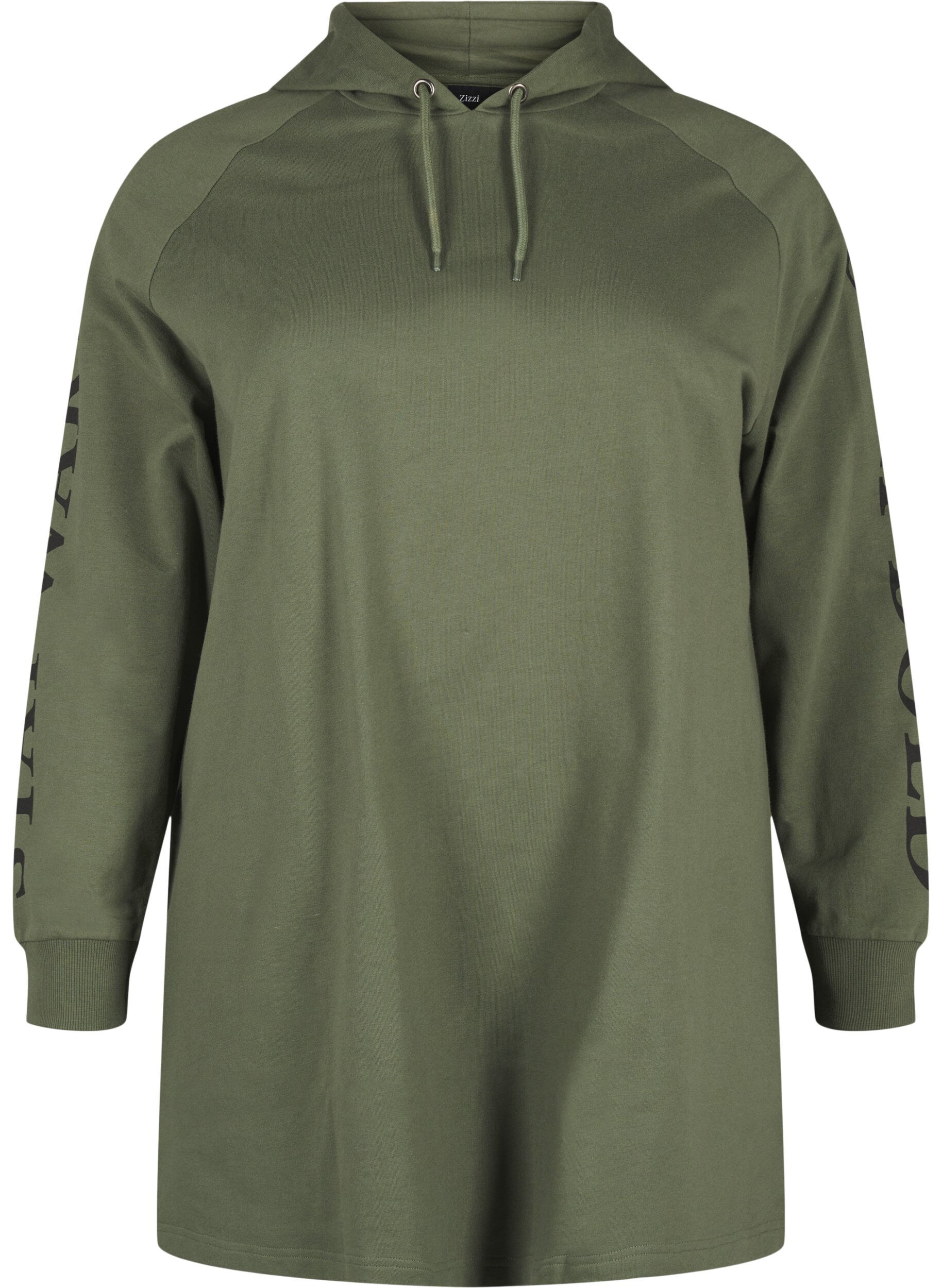Zizzi Sweat oversize &agrave; imprim&eacute; sur les manches, Thyme w. Black, Packshot image number 0