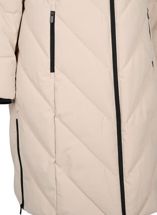 Veste longue d’hiver avec capuche et col en fausse fourrure, Simply Taupe, Packshot image number 3