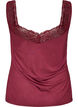 Top en viscose avec bord en dentelle, Bordeaux, Packshot image number 1