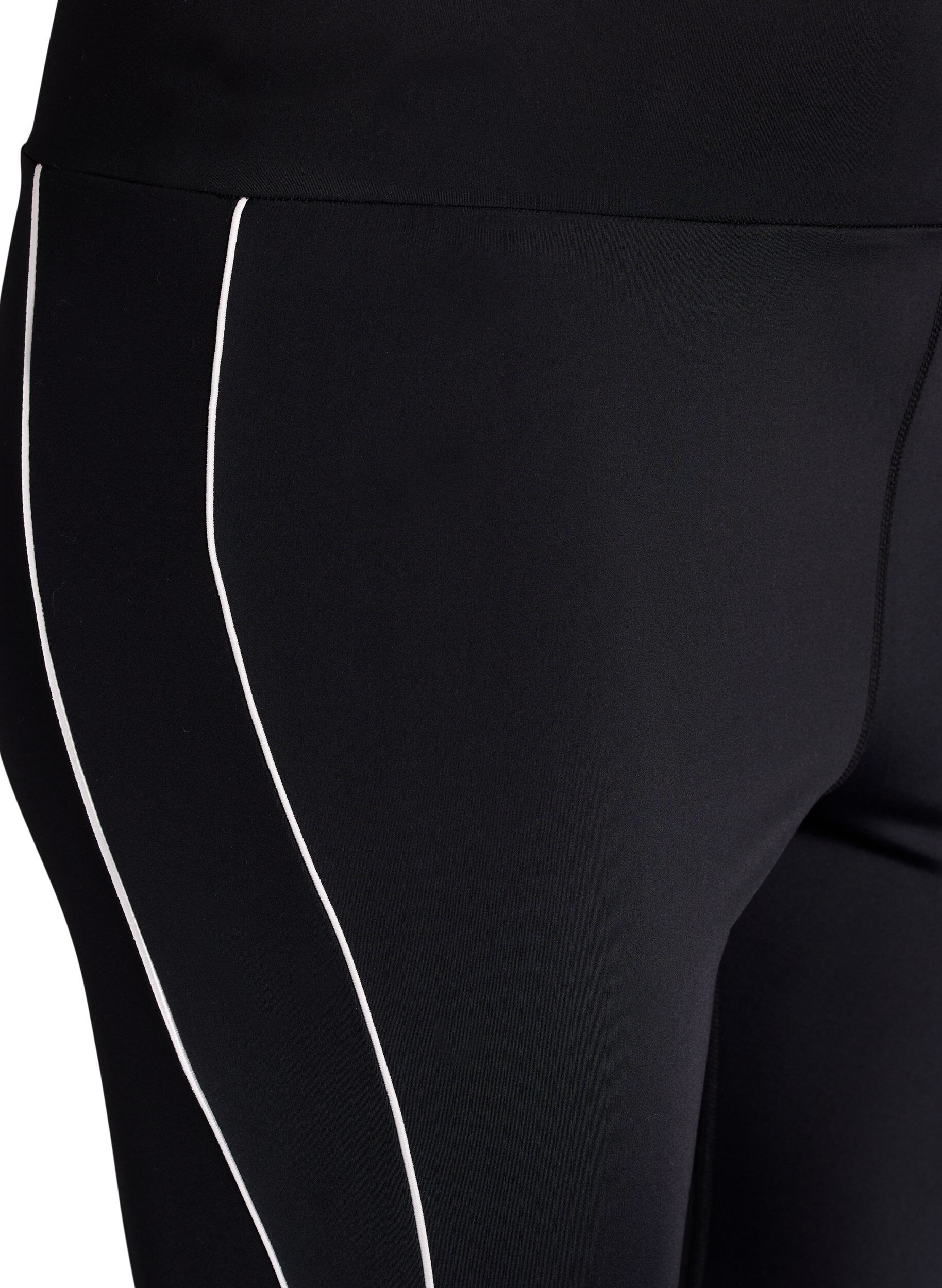 Zizzi Legging de training 7/8 avec passepoil contrastant, Noir, Packshot image number 2