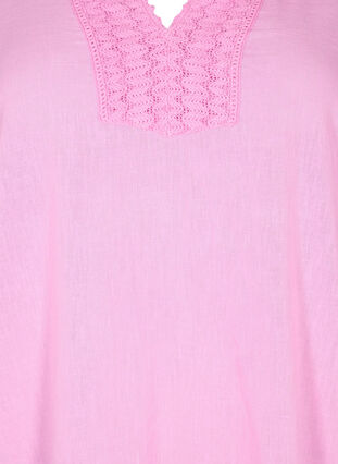 Blouse en coton avec détails en crochet, Begonia Pink, Packshot image number 2