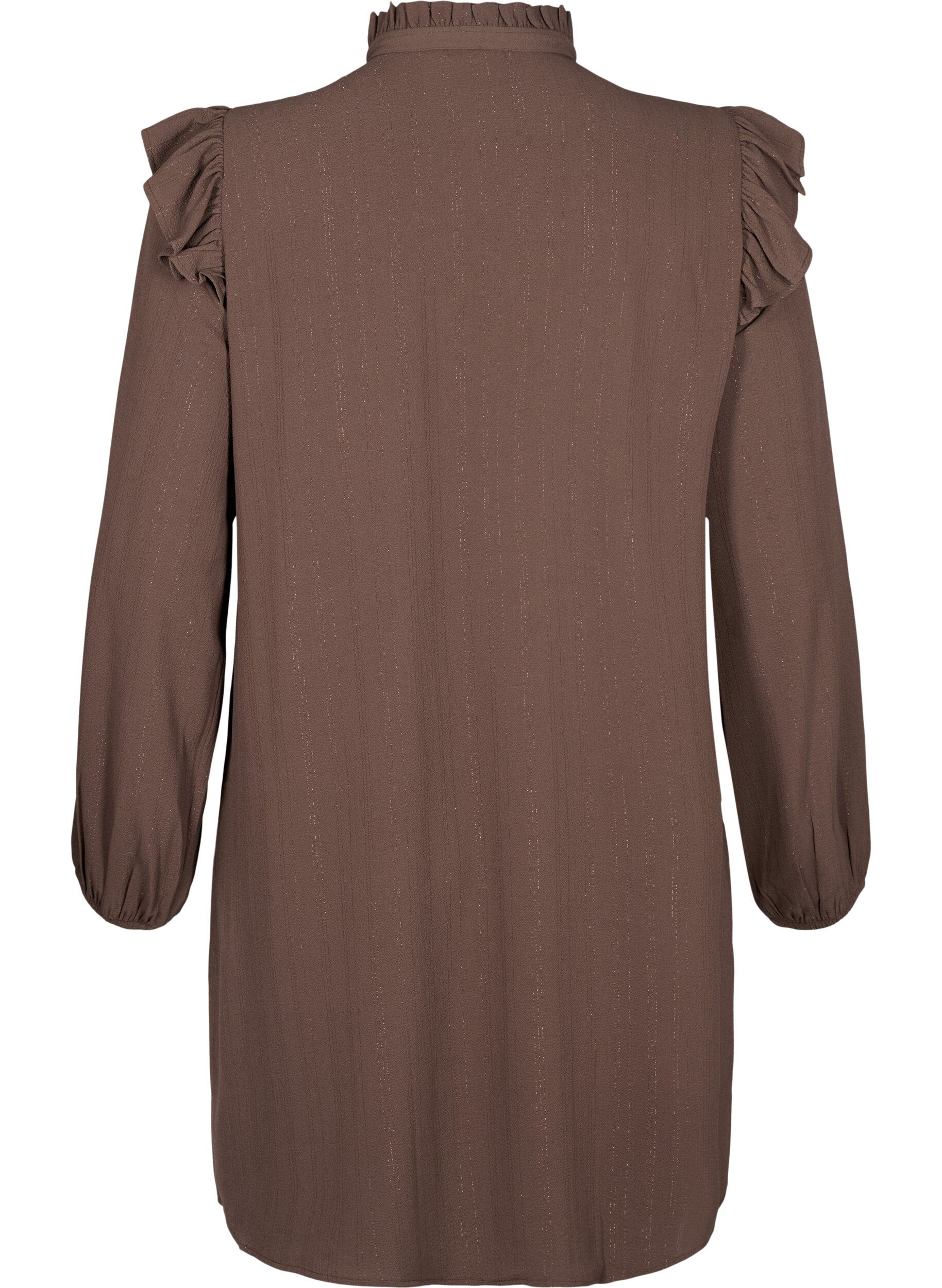 ZizziKort jurkje met ruches en glitter, Bruin, Packshot image number 1