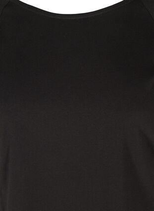 Katoenen t-shirt met 2/4 mouwen, Black, Packshot image number 2