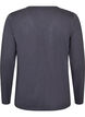 T-shirt met lange mouwen, V-hals en knopen, Grijs, Packshot image number 1