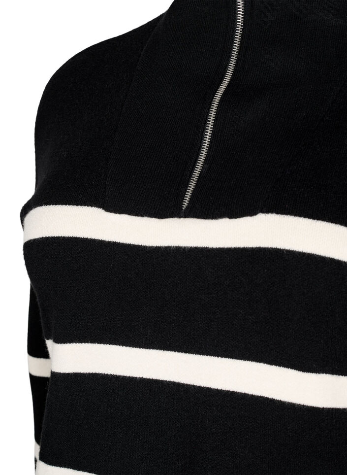Pull avec des rayures et un col montant	, Black w. Birch, Packshot image number 2