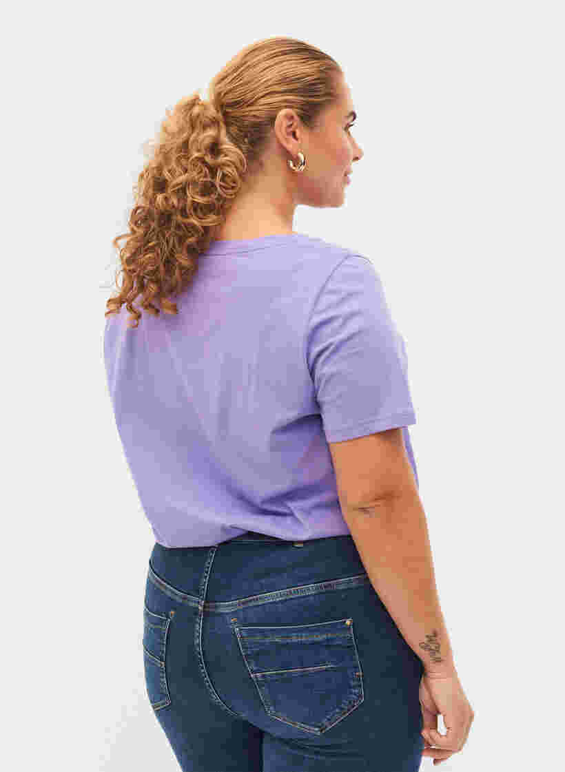 T-shirt basiques 2-pack en coton, Paisley Purple/Navy, Model image number 1