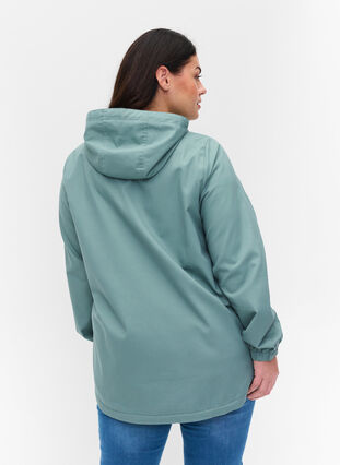 Veste Parka courte à capuche et bas ajustable, Chinois Green, Model image number 1