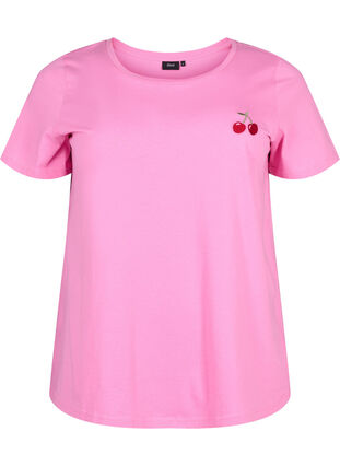T-shirt en coton avec une cerise brodée, Roseb. W. CherryEMB., Packshot image number 0