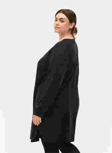 Robe en maille mélangé avec boutons, Dark Grey Melange, Model image number 1