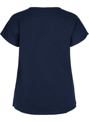 Katoenen t-shirt met strepen, Night Sky Solid, Packshot image number 1