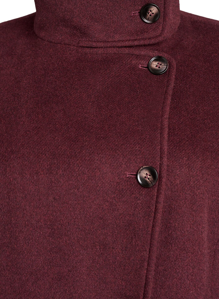 Mantel met wol en opstaande kraag, Rood, Packshot image number 2