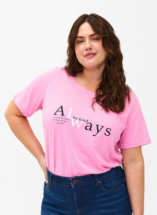 FLASH – T-shirt imprimé, Begonia Pink Always, Model image number 0