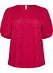 Blouse textur&eacute;e &agrave; manches courtes, Rose, Packshot image number 0