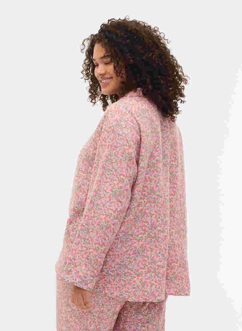 Chemise de nuit en coton avec imprimé floral, Powder Pink, Model image number 1