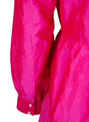 Robe brillante avec une ligne A et détail de nœud, Rose Violet, Packshot image number 3