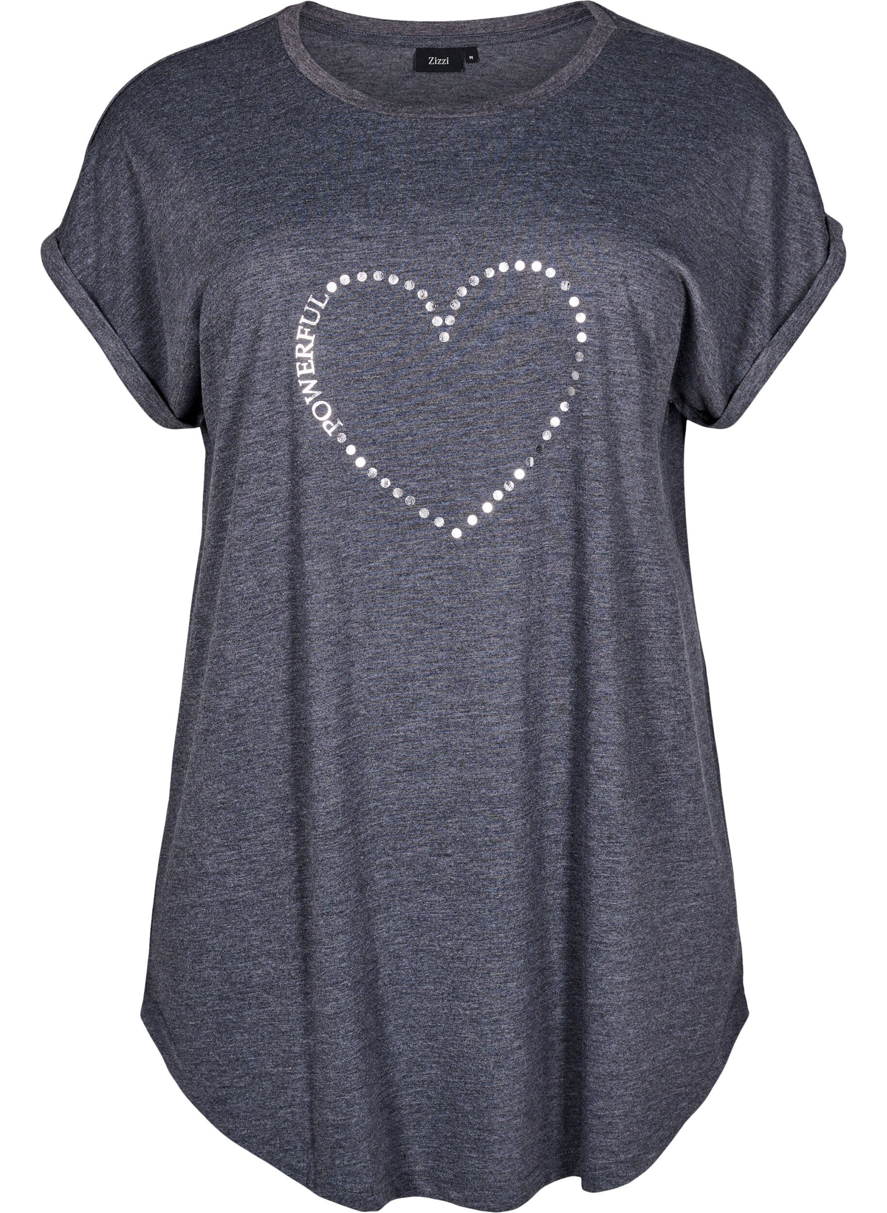 ZizziNachthemd met korte mouwen en tekstprint, , Packshot image number 0