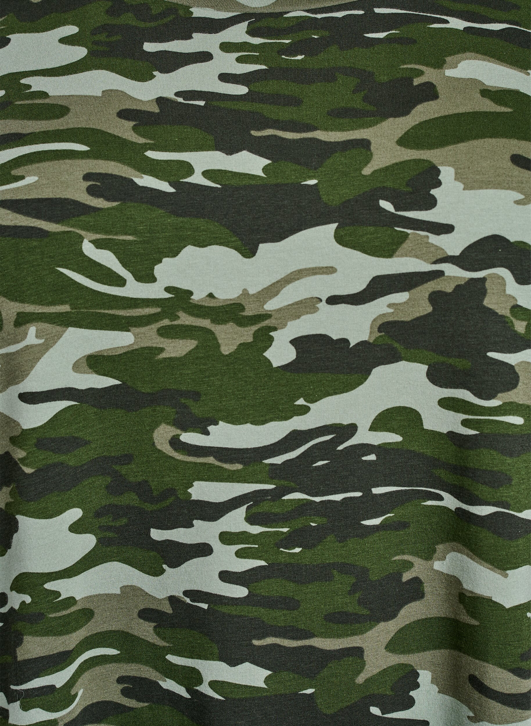 Zizzi Robe T-shirt courte en jersey de coton, Vert Kaki, Packshot image number 2