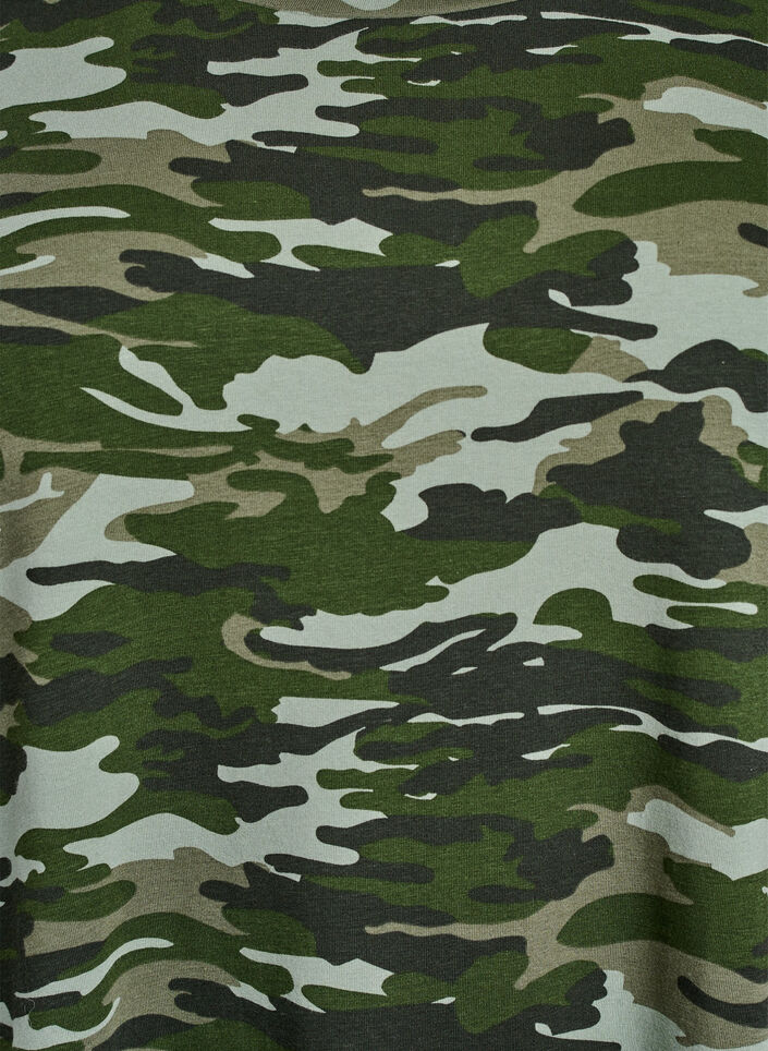 Robe T-shirt courte en jersey de coton, Vert Kaki, Packshot image number 2