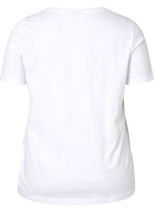 T-shirt en coton à col rond et imprimé, Bright White FACE, Packshot image number 1