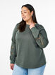 Sweatshirt met geborduurde uitsneden, Thyme, Model image number 0