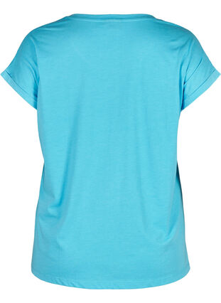 T-shirt en mélange coton, RIVER BLUE Mel., Packshot image number 1