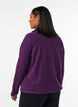 Fleecetop met ritssluiting en hoge kraag, Paars, Model image number 2
