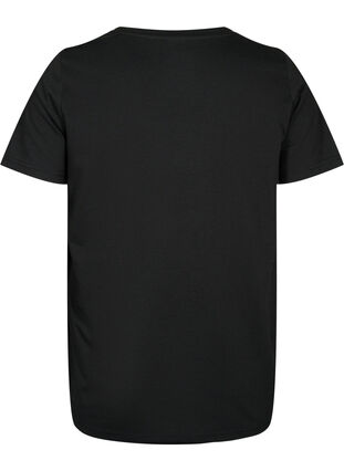 T-shirt met korte mouwen en v-hals, Black, Packshot image number 1