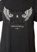 T-shirt en coton bio avec imprim&eacute;, Noir, Packshot image number 2