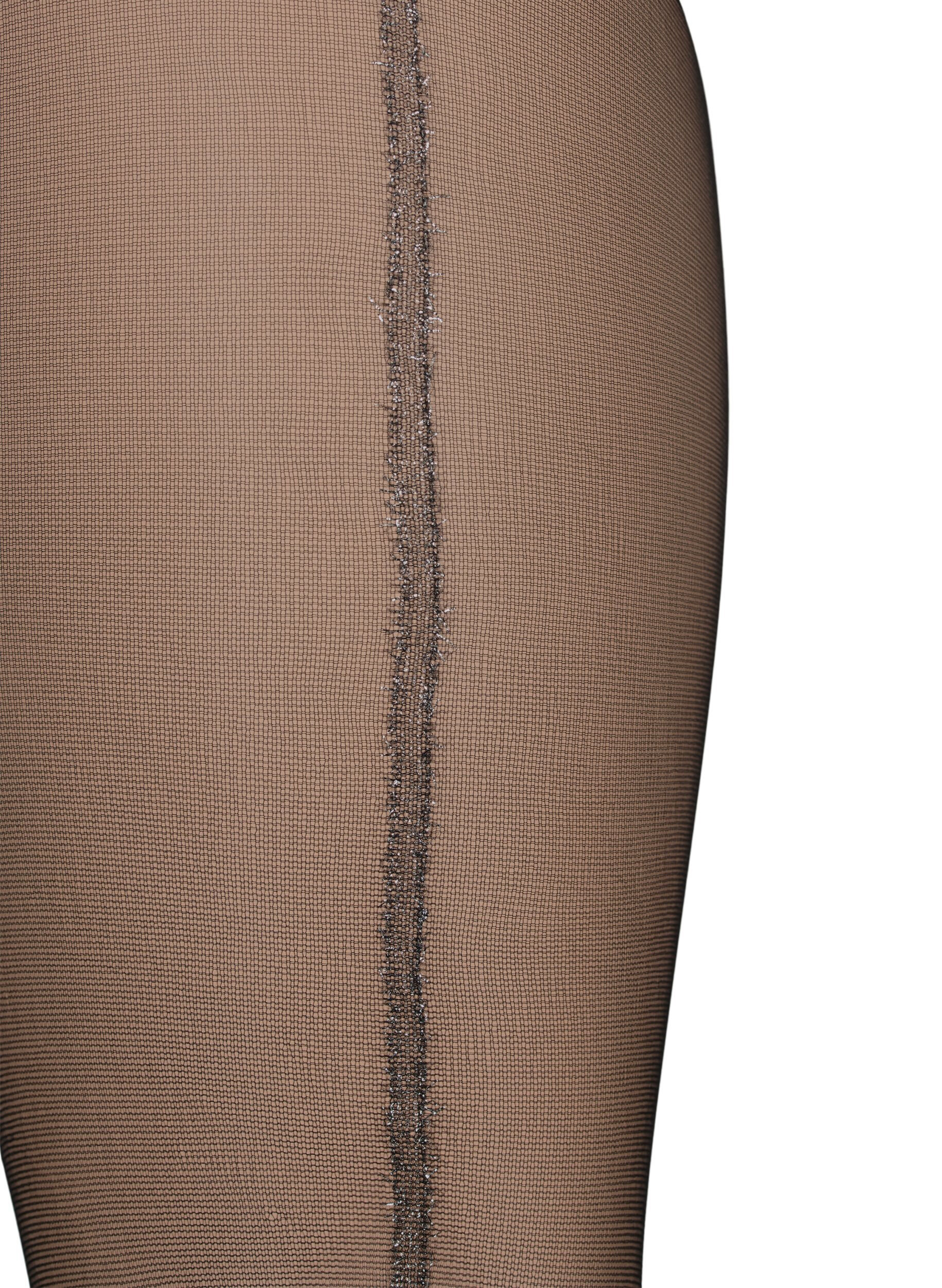 Zizzi 20 denier panty met lurex rugnaad, Black, Packshot image number 2