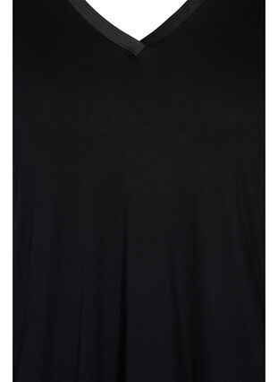 Pyjama T-shirt in viscose, Black, Packshot image number 2