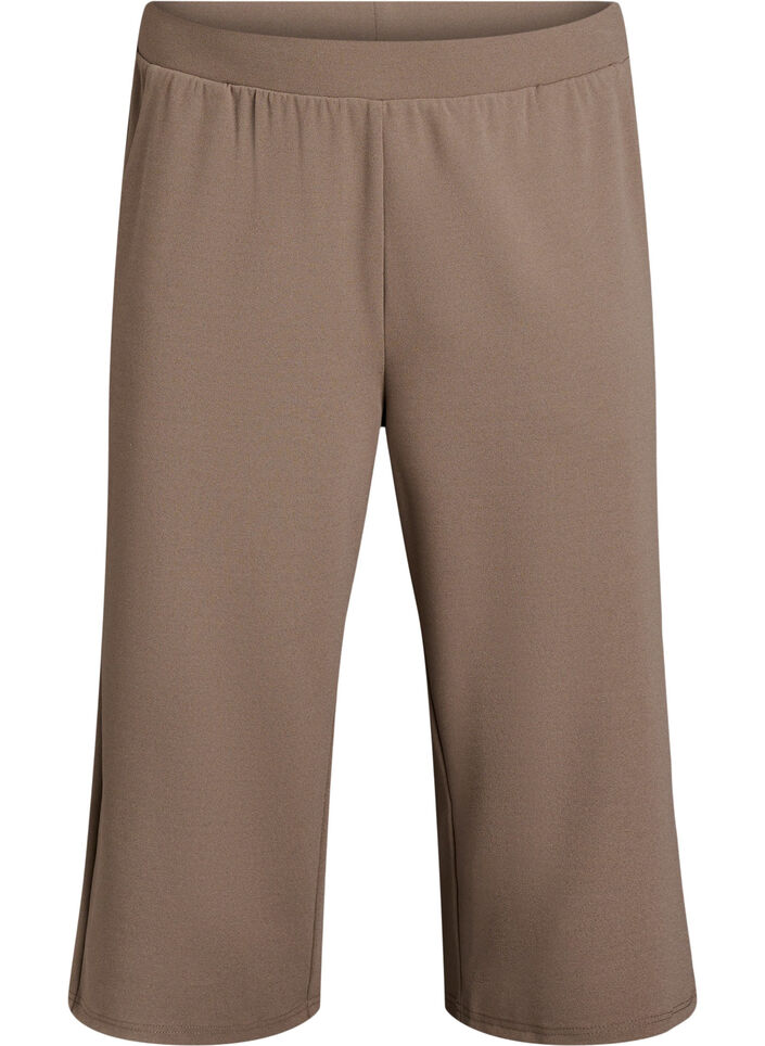 FLASH - Hoog getailleerde kniebroek met losse pasvorm, Bruin, Packshot image number 0